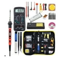 thumbnail image 1 of 80W Soldering Iron Kit ,Adjustable Temperature LCD, With Multimeter Soldering Tips Desoldering Pump Welding Tools , Mild Steel, 1 of 5