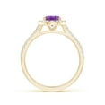 thumbnail image 2 of ANGARA Natural Oval 1.15 ct Amethyst Halo Ring with Diamond Accents in 14K Yellow Gold for Women (Size-8x6mm) | February Birthstone, Anniversary, Jewelry Gift for Women | Natural Amethyst Ring, 2 of 8