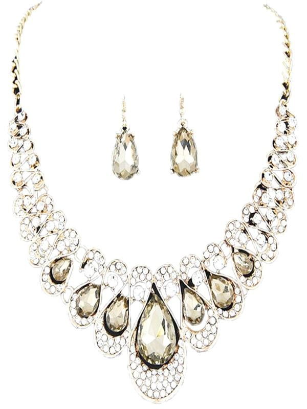 Necklace for Women Fashion Jewelry Womens Mixed Style Bohemia Chain Necklace+Earrings Jewelry