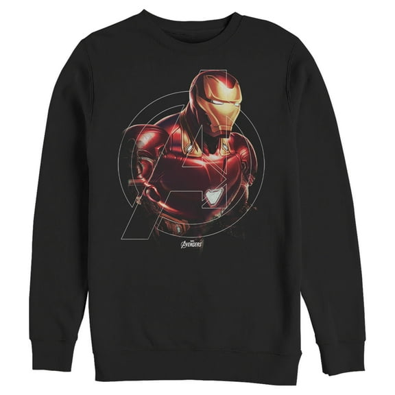 Men's Marvel Avengers: Endgame Iron Man Portrait Sweatshirt Black 2X Large