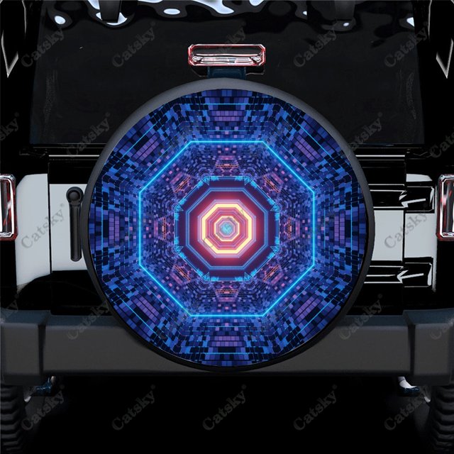 3D Colorful Depth Print Spare Tire Cover Waterproof Tire Wheel Protector for Car Truck SUV Camper Trailer Rv