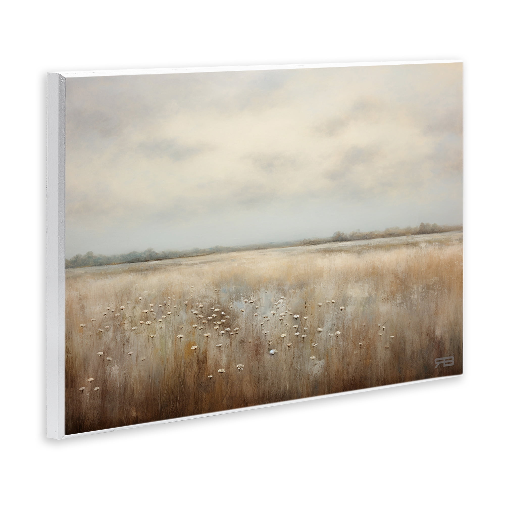 Stupell Industries Subtle Flower Meadow Landscape Painting Unframed Art Print Wall Art, 19 x 13