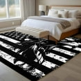 thumbnail image 5 of Eagle Head Washable Living Room Rugs 5'x7', Black American Flag Vintage Stripes Animal Low Pile Throw Large Area Rugs Non-Slip Sturdy Edge Binding Carpet for Dining Room Bedside Kitchen, 5 of 9