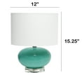 thumbnail image 2 of Bedside Table Lamp Modern Oval Glass Lamp Shade Living Room Decor Aqua, 2 of 10
