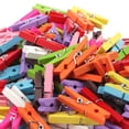 thumbnail image 6 of Mini Pegs 2.5cm Mixed Colour Wooden Paper Decoration Craft 100pcs, 6 of 6