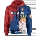 thumbnail image 2 of Sudadera con capucha con estampado 3D de la bandera de Serbia para hombres y mujeres, ropa de diseñador para hombres, sudadera con emblema nacional de Serbia, 2 of 4