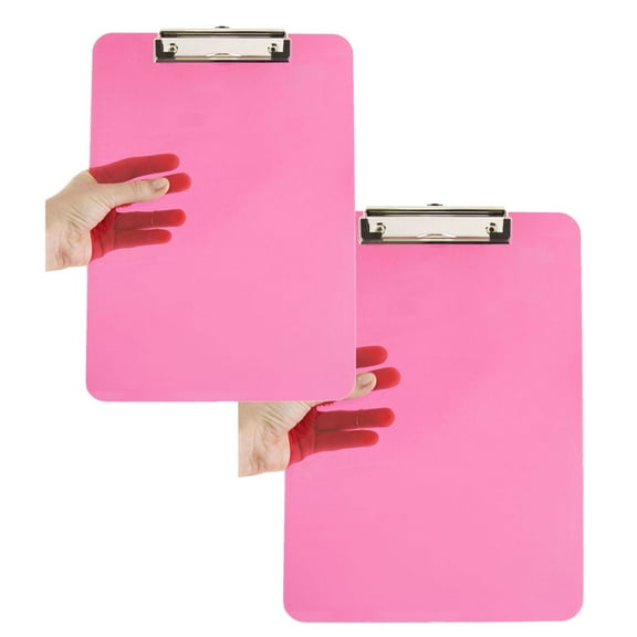JAM Paper Plastic Clip Boards, Pink Clipboards, 2/Pack, 9 x 12.5