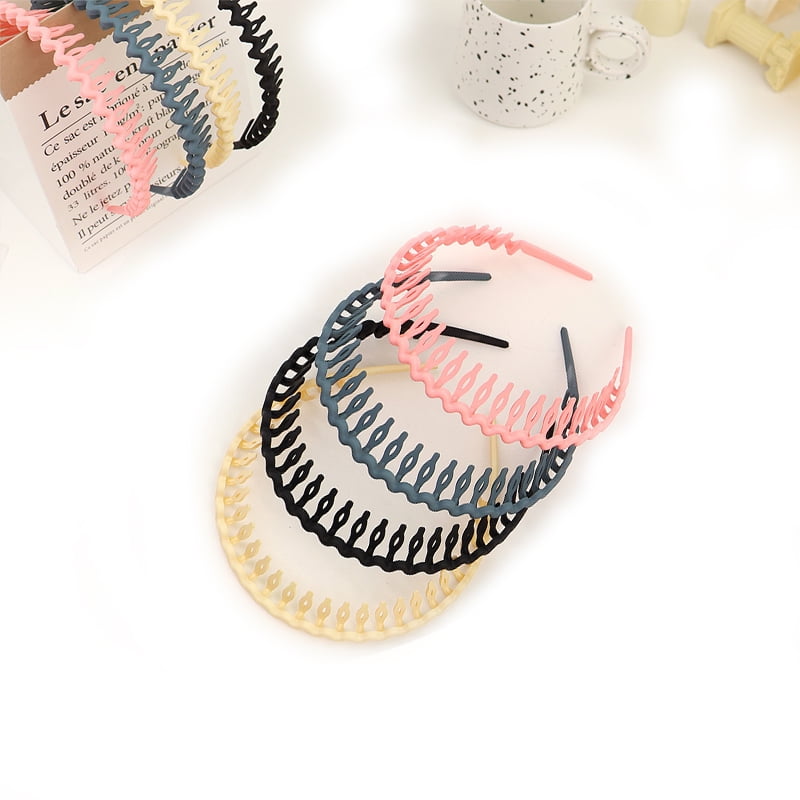 Plastic Teeth Headbands, Wavy Headbands with combs Nonslip Thin Hair