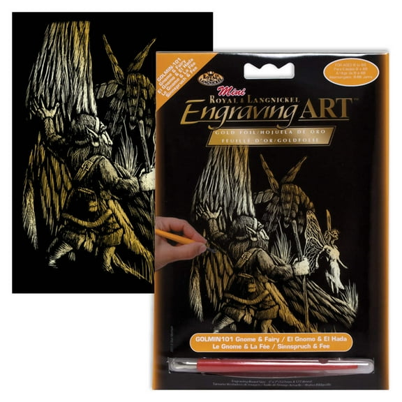GOLMIN-101 | Engraving Art™ 5" x 7" Gnome  Fairy Gold Foil Project