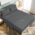 thumbnail image 6 of PiccoCasa 4 Pieces Bed Sheets Set with Flat Sheet, Fitted Sheet and Pillowcases King Dark Gray, 6 of 6