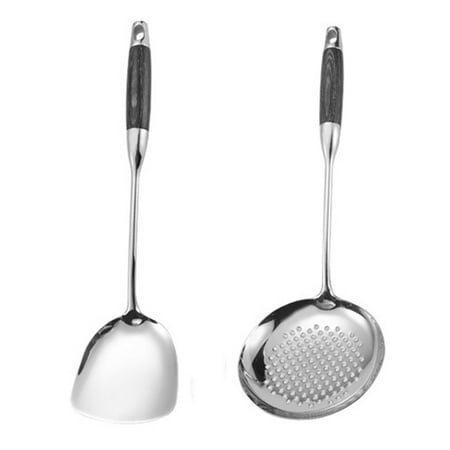 

Eco-Friendly Cooking Tools 304 Stainless Steel Kitchen Utensils Set Standcn 2 PCS Mirror Polished Premium Cooking Tools