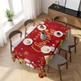 thumbnail image 3 of Red Christmas Table Cloth Waterproof Tablecloths, Snowman Xmas Snowflake Gifts Winter Tablecloth Dining Table Cover for Kitchen Party Tabletop Outdoor, Rectangle Tablecloth 54x108 Inch, 3 of 9