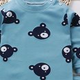 thumbnail image 4 of TOWED22 Toddler Baby Boy Outfit Set 2Pcs Printed Long Sleeve Cotton Tee and Pants Round Neck Elastic Waist Casual Winter Clothes(Blue,6-12 M), 4 of 6