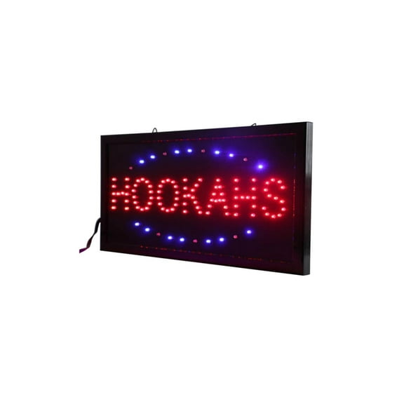 LED Hookah Sign, Bright High Visibility Advertisement Board Electric Display Sign Flashing Light for Business Walls Window Shop Bar Hotel, Two Modes (19"x10")