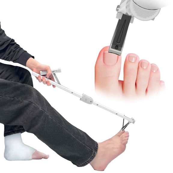 Heavy Duty Long Handled Toenail Clippers,5mm Wide Jaw Opening, No Bending,Perfect for Seniors, Obese, Pregnant,Disabled 24White