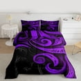 thumbnail image 2 of Manfei Abstract Swirl Stripes Bedding Comforter Set 2pcs for Teens,Geometric Lines Twin Comforter Sets Microfiber,Black Purple Breathable Bedding Set,Lightweight Room Decor,Reversible, 2 of 8