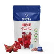 BLUE TEA - Hibiscus Iced Tea (36 Tea Bags) | Refreshing cool beverage | Herbal Iced Brew, Cold Brew, Detox | Gluten-free - 100% natural - GMO-free |