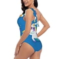 thumbnail image 4 of Gaeub Cool Unicorn Star Golden Women's One Shoulder Ruffle Tummy Control Swimwear for Swimming Surfing Beach Party - X-Large, 4 of 8