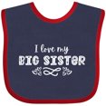 thumbnail image 3 of Inktastic I Love My Big Sister with Hearts Boys or Girls Baby Bib, 3 of 4