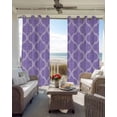 thumbnail image 3 of Purple Moroccan Black Out Curtains 84 Inch Long for Living Room, Boho Ethnic Abstract Quatrefoil Motifs Blackout Curtain Shade Thermal Insulated Window Curtains Grommet Drapes 42"x84" 2 Panels, 3 of 8