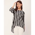 thumbnail image 5 of Moomaya Printed Long Sleeve Asymmetric Top - Modern Women's Casual Top, 5 of 9