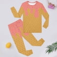 thumbnail image 2 of Bjutir Pajamas Set For Girls Boys Ice Cream Print Crewneck Tops And Pants Pjs Set Cozy Homewear Long Sleeve Clothing Set Size 2-10 Years, Pink, 2 of 4