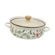 thumbnail image 1 of Olla de esmalte con tapa, olla para cocinar a fuego lento, utensilios de cocina vintage con doble asa, para espesar sopa flores, 1 of 9