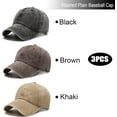 thumbnail image 4 of 3 Pack Washed Plain Vintage Baseball Cap Cotton Adjustable Twill Bulk Low Profile Classic Dad Hat for Men/Women, 4 of 7
