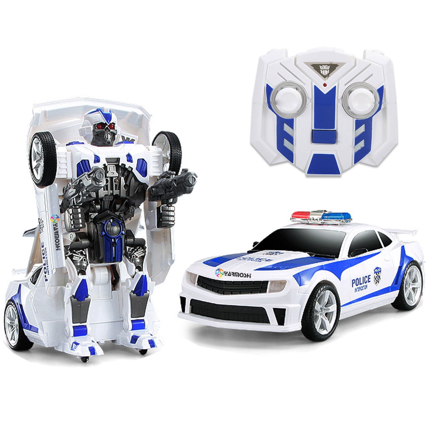 Yarmoshi RC Police Car Robot Robot Remote Control for Boys and Girls