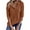 Brown, variant on Besolor Womens Long Sleeve Shirts Ribbed Crewneck Button Pullover Tops Solid Color Casual Going out Dressy Blouses