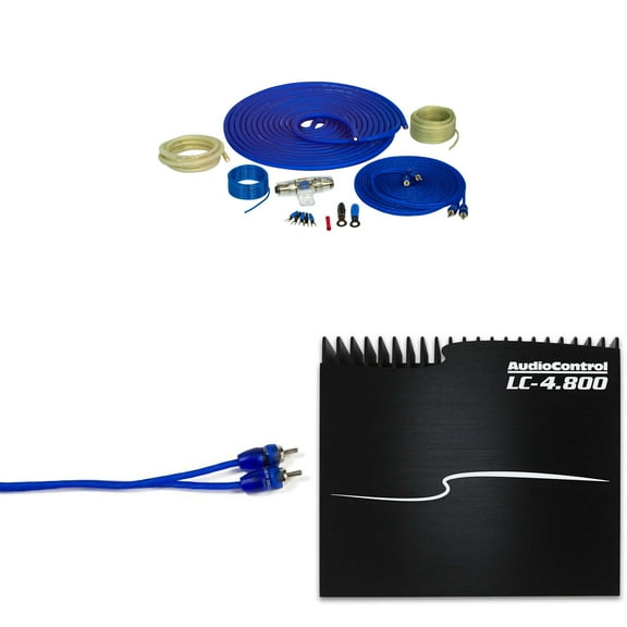 AudioControl LC-4.800 High-Power Multi-Channel Amplifier with Accubass with 4GA OFC Pure Copper Wiring Kit