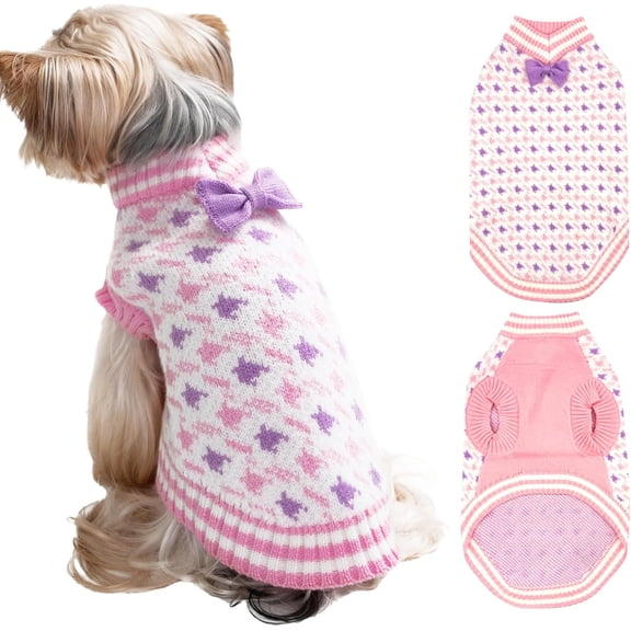 Dogs Sweater for Extra-Small  Girls, Soft Puppy Halloween Christmas Clothes Winter Weather Pet Outfit for Doggie Kitten Small XXS   Sweaters Apparel (, S)