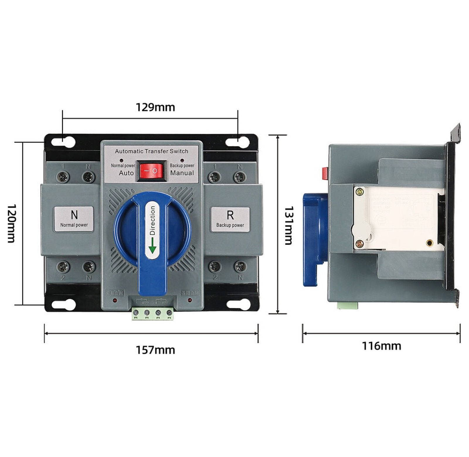 63A ATS Dual Power Automatic Transfer Switch for Generator Changeover Switch 2P