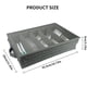 thumbnail image 4 of Caja de almacenamiento de utensilios plegable con compartimento, caja de almacenamiento de cubiertos, cofre, soporte de almacenamiento de cubiertos portátil con asa para el hogar (gris), 4 of 5