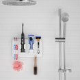 thumbnail image 4 of Mspan Toothbrush Razor Holder for Shower: Wall Mounted Tooth Brush Organizer - Self Adhesive Hanging Mount for Bathroom Toothpaste Shaver Loofah & Electric Toothbrush, 4 of 6