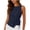 Navy17, variant on Karymi Plus Size Tops for Women Crew Neck Sleeveless Tank Top, Side Tie Wrap Waist Fake Linen Blend Blouse, Solid Irregular Hem Casual Summer Vest Shirts for Women