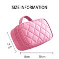 thumbnail image 2 of Bolsa de maquillaje pequeña, bolsa de cosméticos para mujer, organizador de maquillaje de viaje de 2 capas, bolso de mano negro, bolsa de mano, capacidad compacta para uso diario, soporte, 2 of 5
