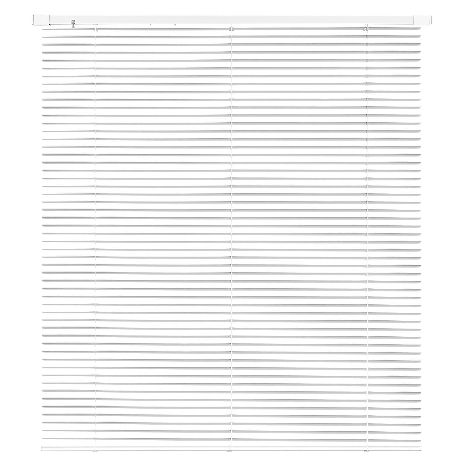 Cordless Mini Blinds 48x41.5 Inch 1 Inch Slats Vinyl White No-Drill Mounting for Bathroom Kitchen