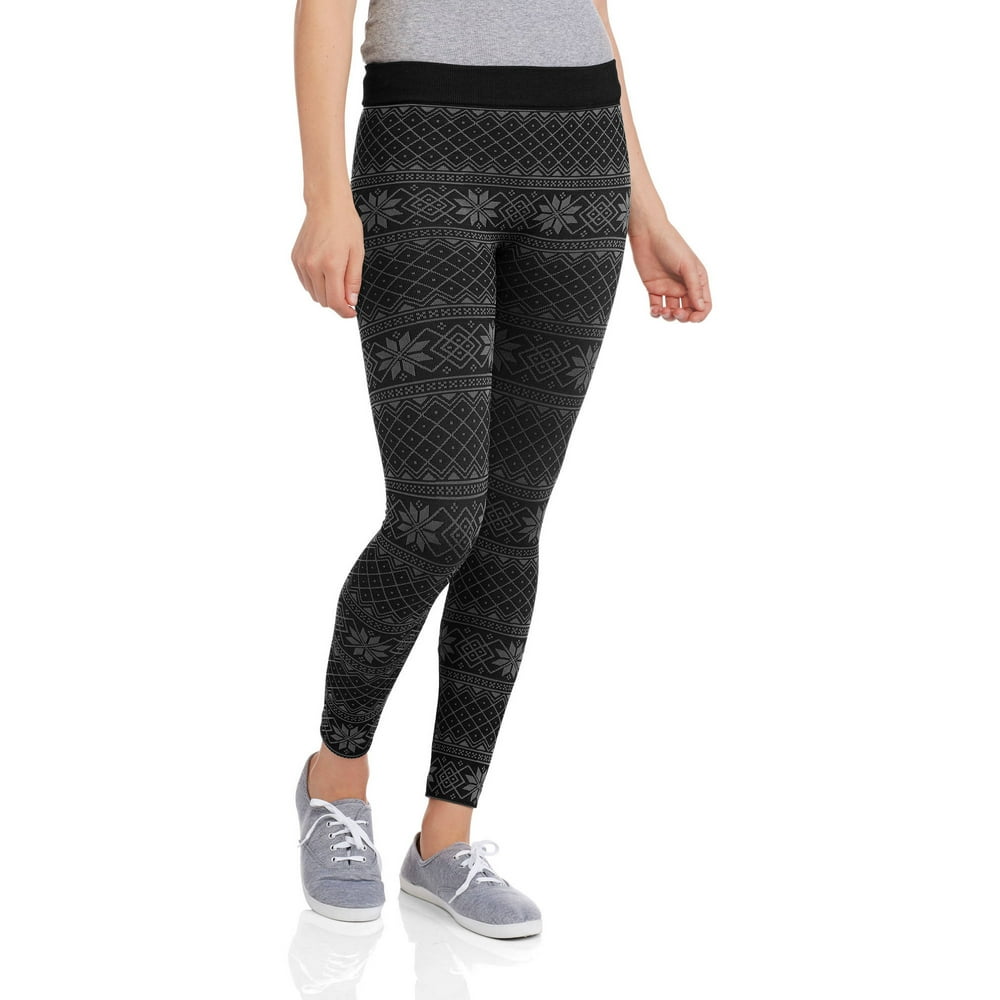 No Boundaries Women's Fairisle Knit Fleece Leggings