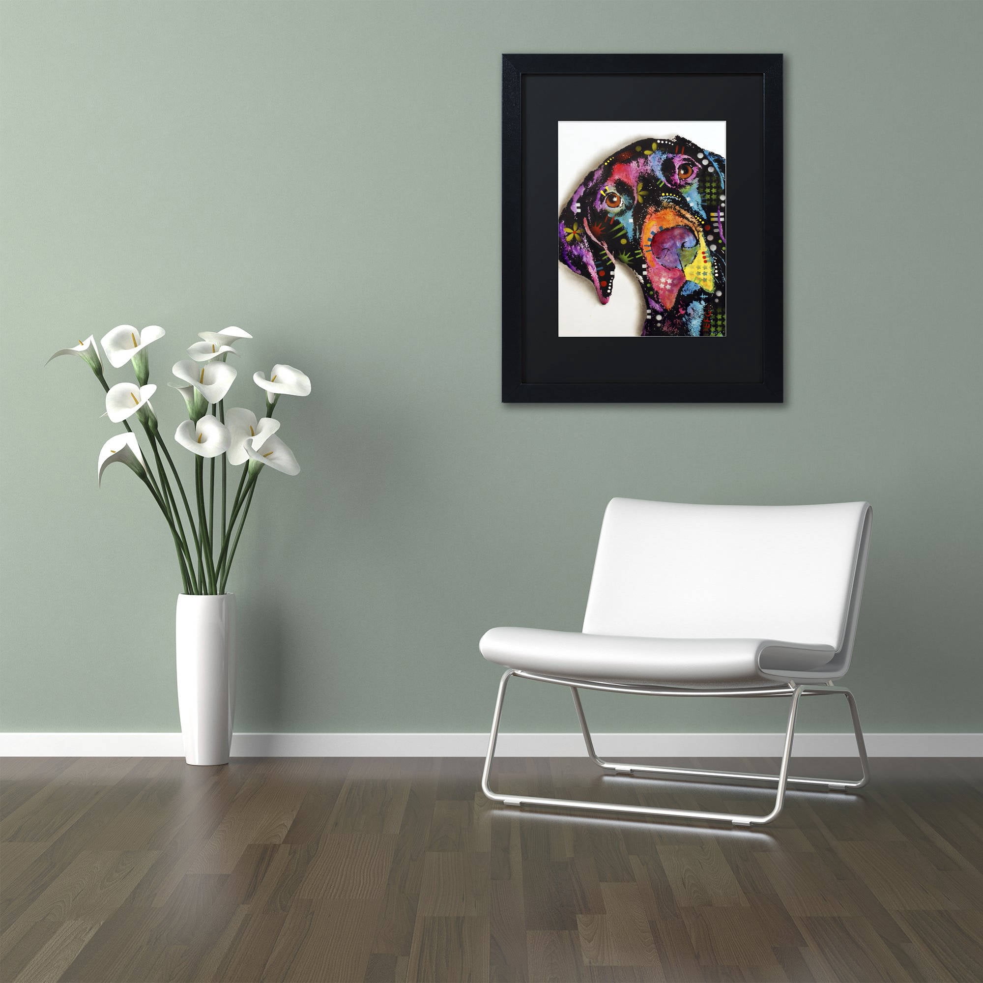 Trademark Fine Art "Pointer" Canvas Art by Dean Russo, Black Matte, Black Frame