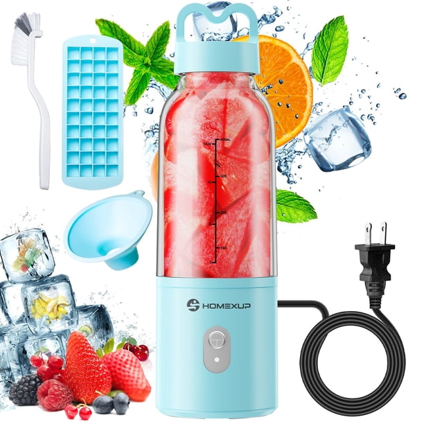 Licuadora personal portátil HOMEXUP, exprimidor de 500 ml, 175 W, azul