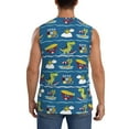 thumbnail image 4 of Lsque Dinosaur on the Beach Vacation Print Men's Cotton Blend Sleeveless Muscle Shirts (S-3XL)- Moisture Wicking, Odor Protection, UPF 30+,Medium, 4 of 8
