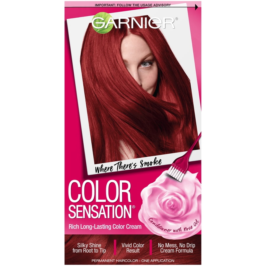 Garnier Color Sensation Hair Color Cream,  Where There'S Smoke Intense  Fiery Red 