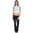 thumbnail image 3 of Sakkas Mock Neck Turtleneck Sleeveless Scuba Crop Top - Made in USA - White - Medium, 3 of 4