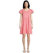 Time and Tru Women's Short Sleeve Tiered Knit Dress