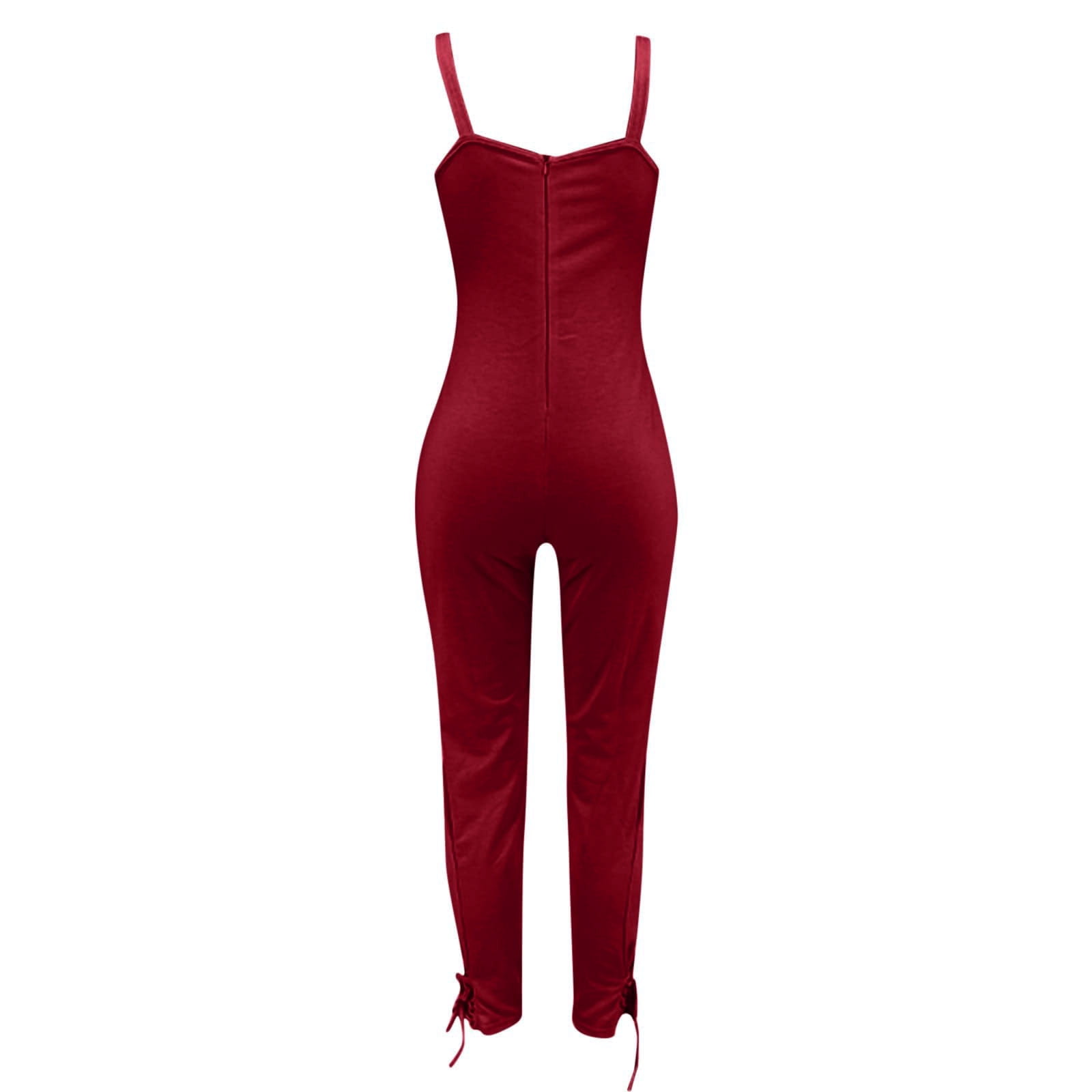 JNGSA Women's Plus Size Jumpsuit Summer Solid Color Casual