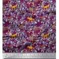 thumbnail image 1 of Soimoi Poly Georgette Fabric Leaves & Dinosaur Jungle Print Fabric by The Yard 52 Inch Wide, 1 of 1