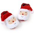 thumbnail image 3 of Christmas Baby Booties, Cozy Fleece Infant Girl Boy Slippers, Soft Baby Shoes with Gripper Soles, Winter Warm Infant Newborn Crib Sock Shoes First Walkers Birthday Shower Gift, 3 of 7