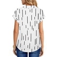 thumbnail image 4 of UVN Blouses for Women Summer Short Sleeve Work Shirts Dressy Casual V Neck Print Tops, 4 of 8