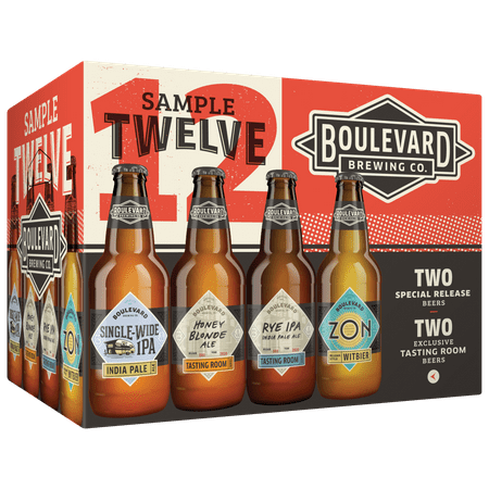 Boulevard Brewing Co. Sampler Variety Pack Craft Beer, 12 fl oz, 12 Pack Bottles, 5.9% ABV